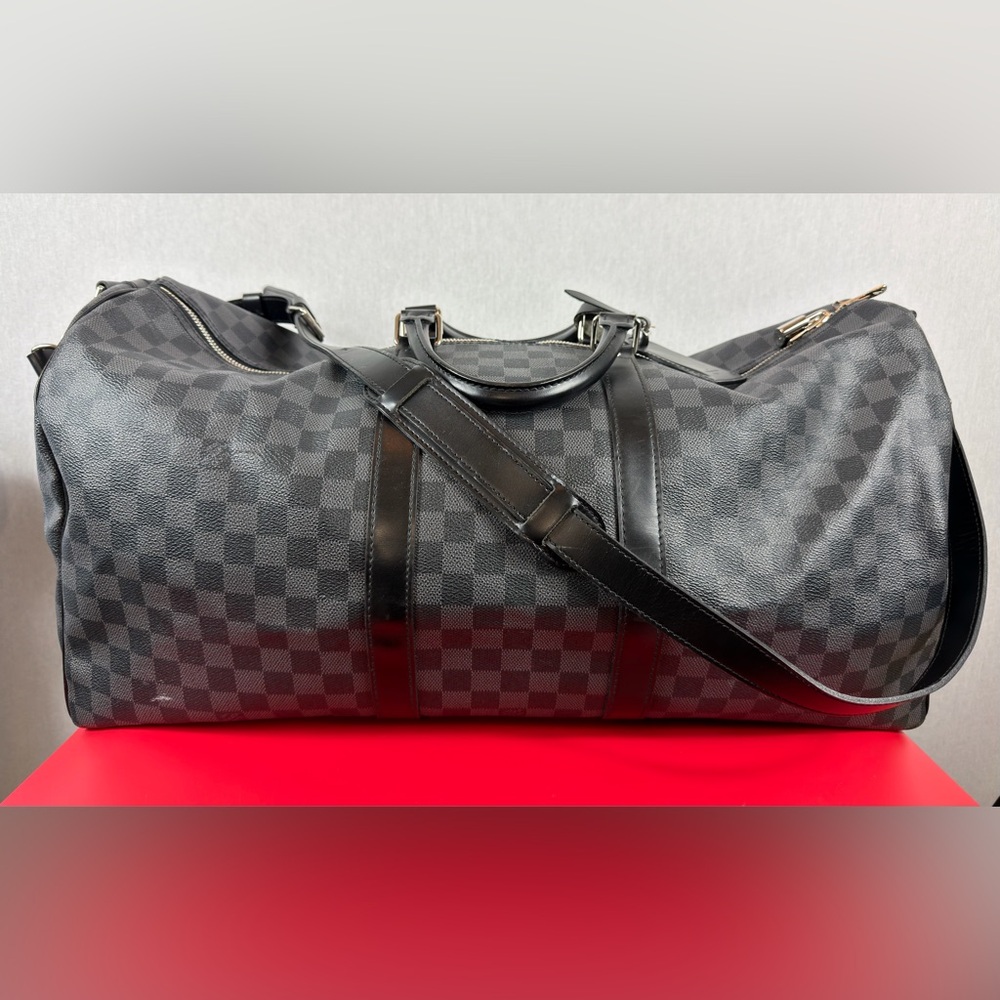 Louis Vuitton Dark Gray Damier Graphite Canvas Keepall Duffel Bag